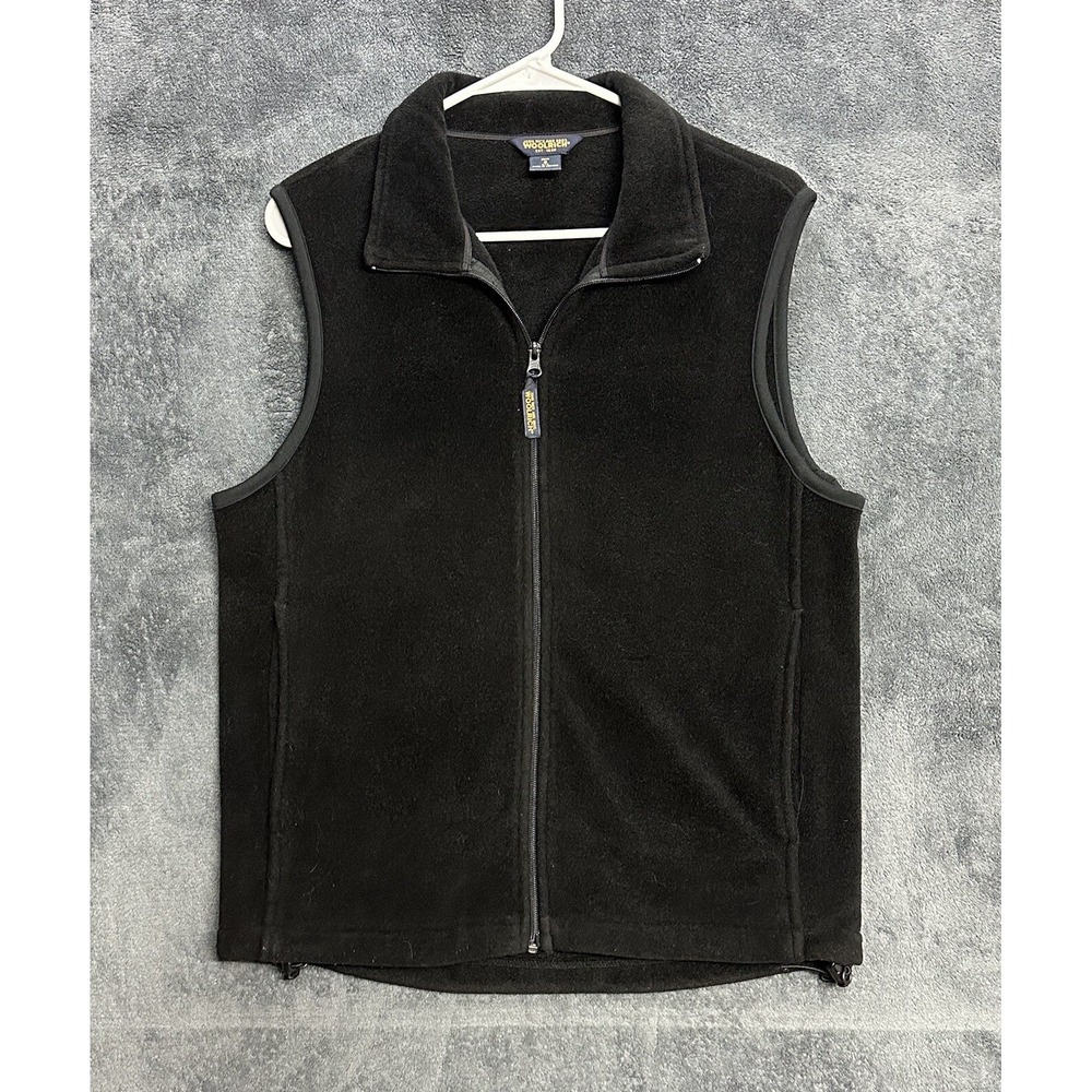 Woolrich Vest Men Small Black Full Zip Pocket Regular Fit Polyester Fleece